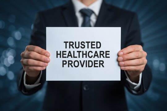 Healthcare Professional Presenting Trusted Healthcare Provider Services