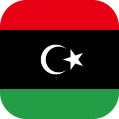 Obraz premium Libya Flag Rounded Corner Icon