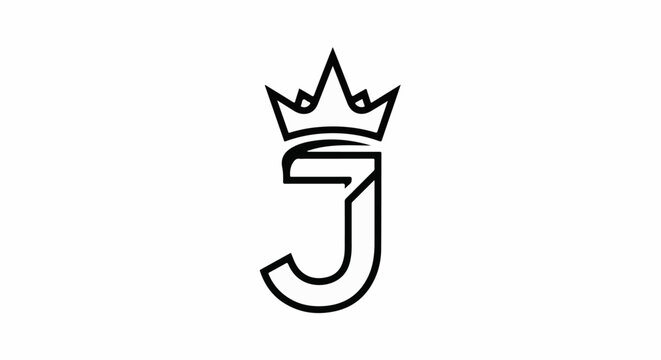 Bold, outlined capital J letter with a stylized crown on top
