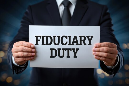 Legal Advisor Holding a Sign about Fiduciary Duty