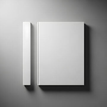 Blank white hardcover book mockup | Professional book cover design template | Minimalist stationary branding mockup | Hardback book with matching slipcase