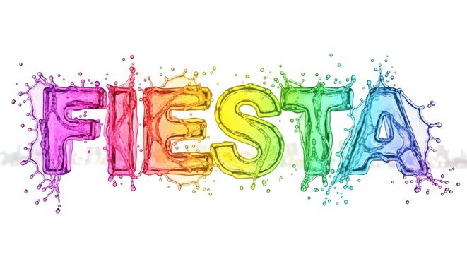Colorful splash text design for fiesta celebration