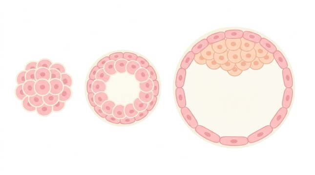 Fetal Development Stages Shown by Week With Cellular Structure Representation in Early Pregnancy Stages
