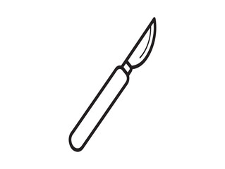 Fototapeta premium Simple line drawing of a scalpel a medical instrument for precise cutting and surgical procedures