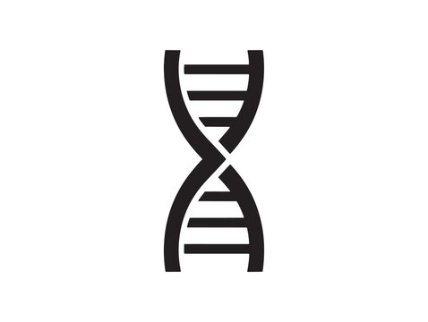 Black and white dna double helix icon a representation of genetic code and biological structure