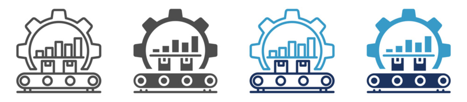 lean manufacturing multi purpose icon set