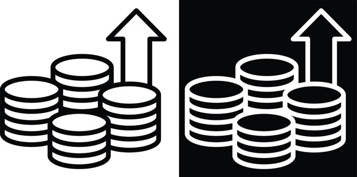 profit Two-tone version in black and white background