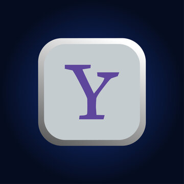 yahoo 3d logo icon, social media yahoo button.