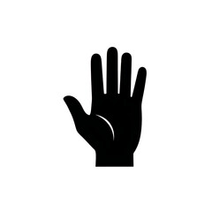 Obraz premium A black hand silhouette with fingers extended on a white background