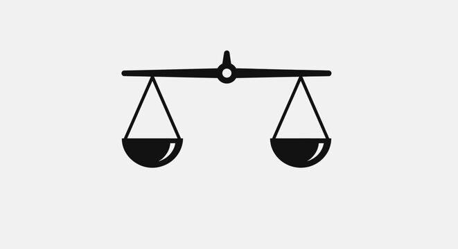 Symbol of Justice Depicted: Balanced Scales Representing Legal and Ethical Considerations