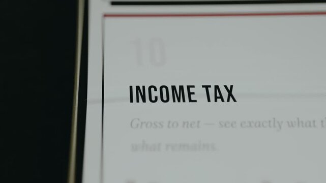 Income Tax bold heading followed by a descriptive text