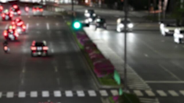 Japanese Left-Hand Traffic on Busy Urban Road with Green Signal