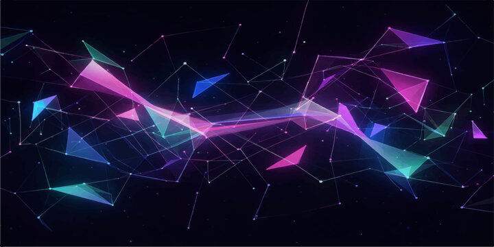 A futuristic digital art wallpaper featuring an abstract blue background with glowing lines and a light explosion concept to represent technology and science space energy