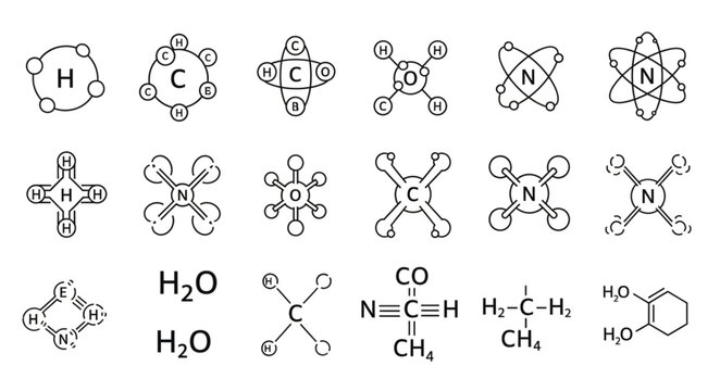 Collection of chemical molecular structures and formulas.