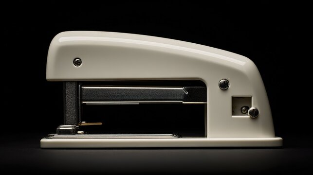 Vintage Cream Stapler in Black Background