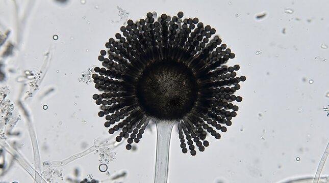 Aspergillus Niger Conidial Head Micrograph