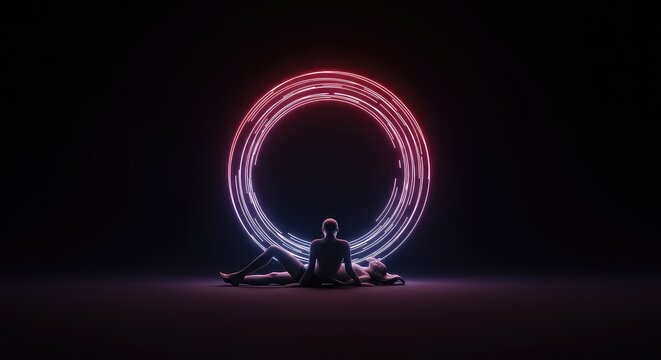 A minimalist, abstract void representing the unconscious mind, deep sleep, and the infinite potential space where dreams originate, ethereal, meditation, unknown