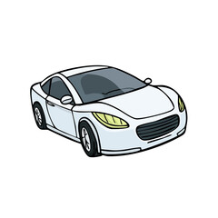 Obraz premium Sleek White Sports Car with Modern Aerodynamic Design Illustration
