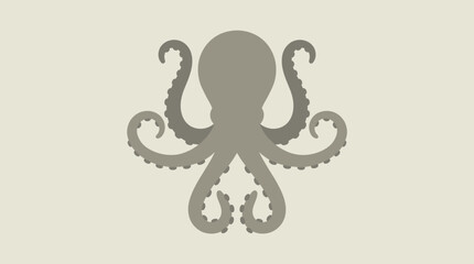A gray octopus silhouette on beige. © Abhinaya Project