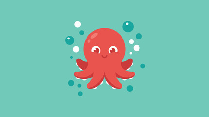 A cartoon octopus in water bubbles. © Abhinaya Project