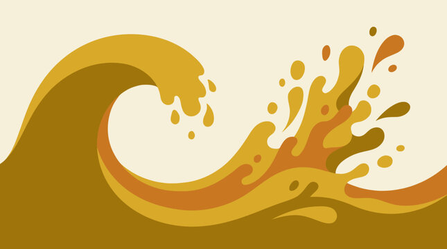 Graphic illustration of a wave splashing.