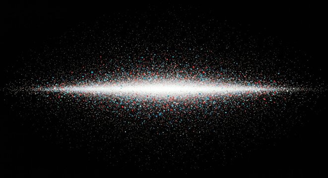 Abstract visualization of thermodynamic entropy featuring shifting, scattered particles that disintegrate into a chaotic, dark void background field, noise, scattered, randomness