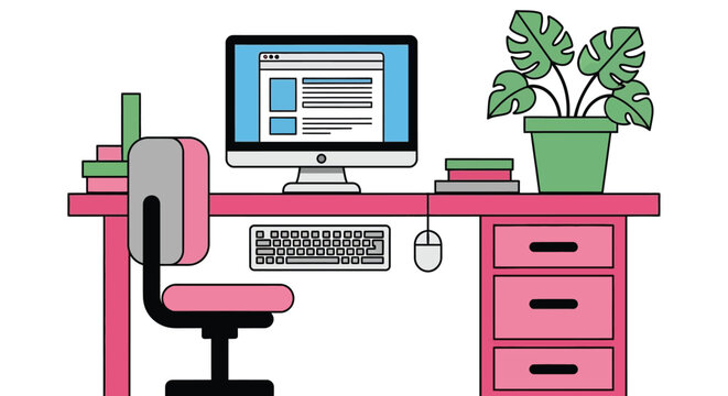 A minimalist living room setup with a tv books and plants