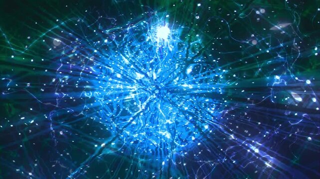 Cyan Energy Nexus Core Reactor Futuristic Sci-Fi VJ Loop 4K Seamless