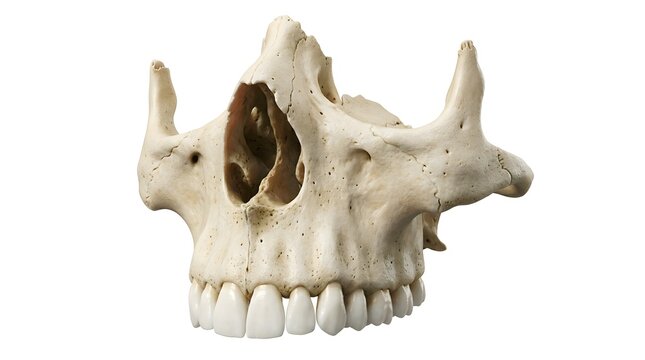 Detailed 3D Render of Human Maxilla Upper Jaw Bone Anatomy Isolated on White Background