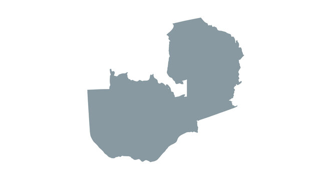 A simplified solid blue map outline depicting the country of malawi in africa high quality professional