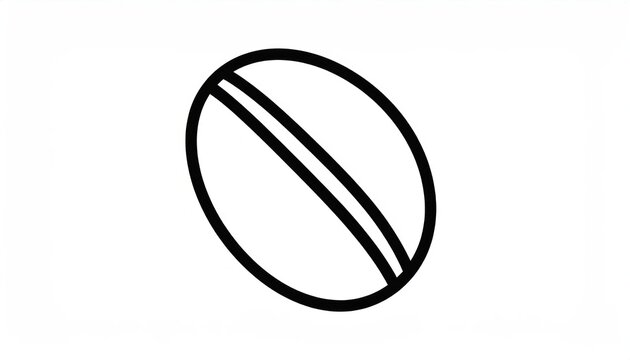 Simple Line Art Icon of a Coffee Bean.