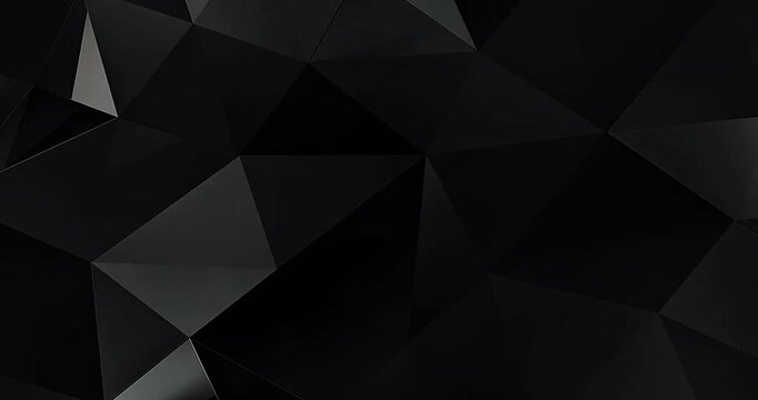 Abstract Black Low Poly Geometric Background with Elegant Shifting Triangles