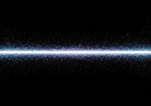 Abstract geometric quantum rhythm in a dark void. Glowing nodes suggest potential energy flow and temporal emptiness, blank, futuristic, modern