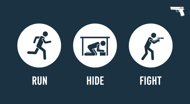 Safety Protocols Illustrated: Run, Hide, and Fight Strategies in Emergency Scenarios