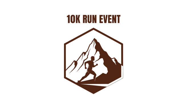 Silhouette Of A Runner Embarking On A 10K Run Adventure Against Mountain Backdrop