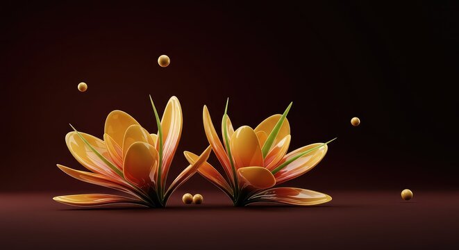 Highly stylized abstract rendering of blossoming organic forms, featuring smooth, flowing lines and soft, diffused light, evoking growth and natural energy, color, conceptual, modern