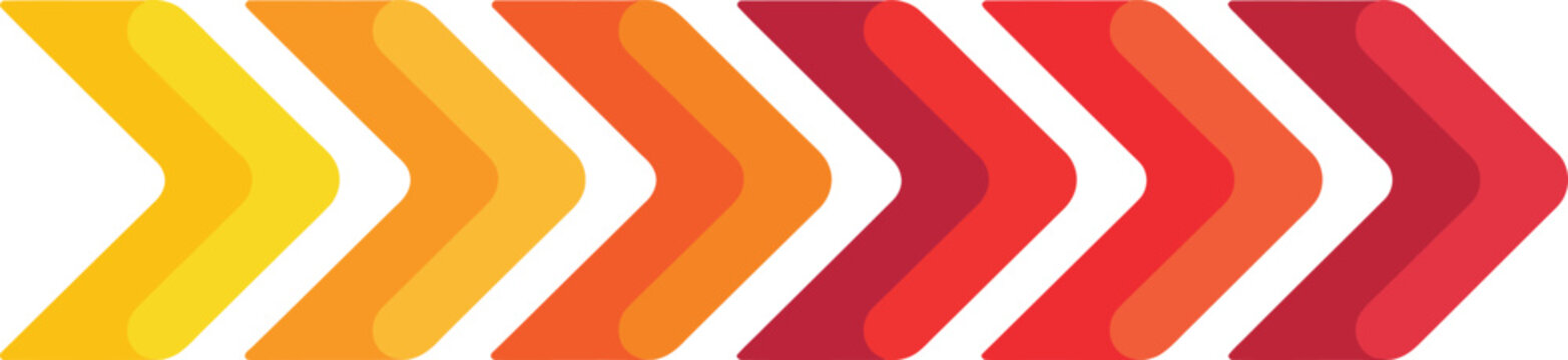 colourful arrow. dynamic moving arrow representing speed, acceleration, fast. transparent png and vector illustration.