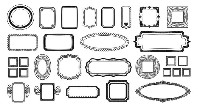 collection of various ornate and simple photo frame borders