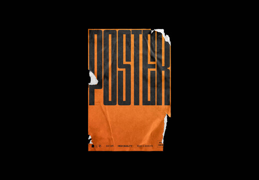 Poster Mockup &ndash; Torn Branding Presentation (PSD)