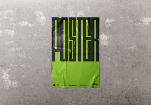 Poster Mockup &ndash; Concrete Wall Branding Presentation (PSD)