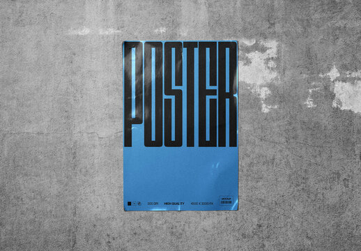 Poster Mockup &ndash; Crumpled Branding Presentation (PSD)
