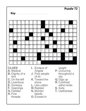 Printable Acrostic Word Puzzle Challenge with Clues and Grid - Puzzle 72