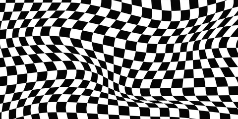 Obraz premium Abstract black and white checkered pattern Checkerboard seamless pattern art