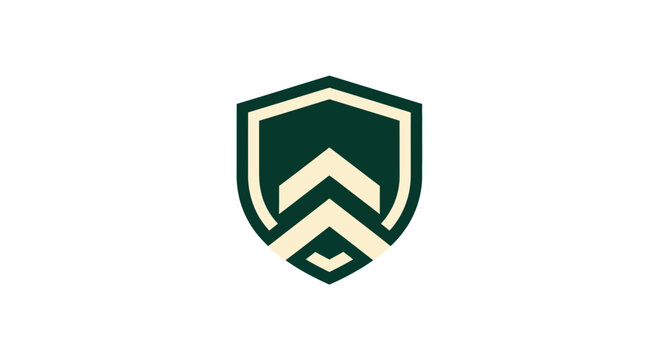 Modern Geometric Shield Symbol Of Strength And Progress