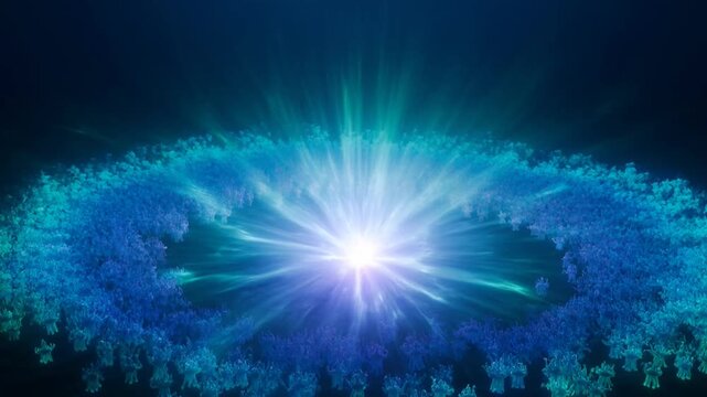 Vibrant Purple and Blue Light Effects.