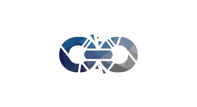 Modern Interlocking Geometric Logo Design Minimalist Symbol Abstract Infinity Shape
