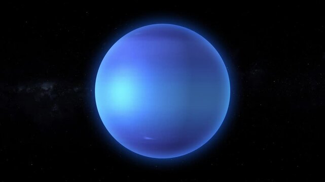 Realistic Rotating Neptune Loop, Planet Animation in Space HD Background
