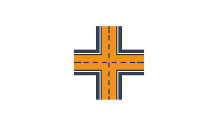 Fototapeta premium Road Intersection Graphic Depicting Transportation, Routes, and Connections Abstractly