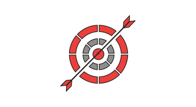 Precision Aiming Arrow Hitting Target Center Symbol