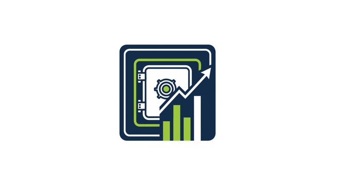 Secure Investment Growth: Illustrative Logo Depicting Financial Security and Upward Trends